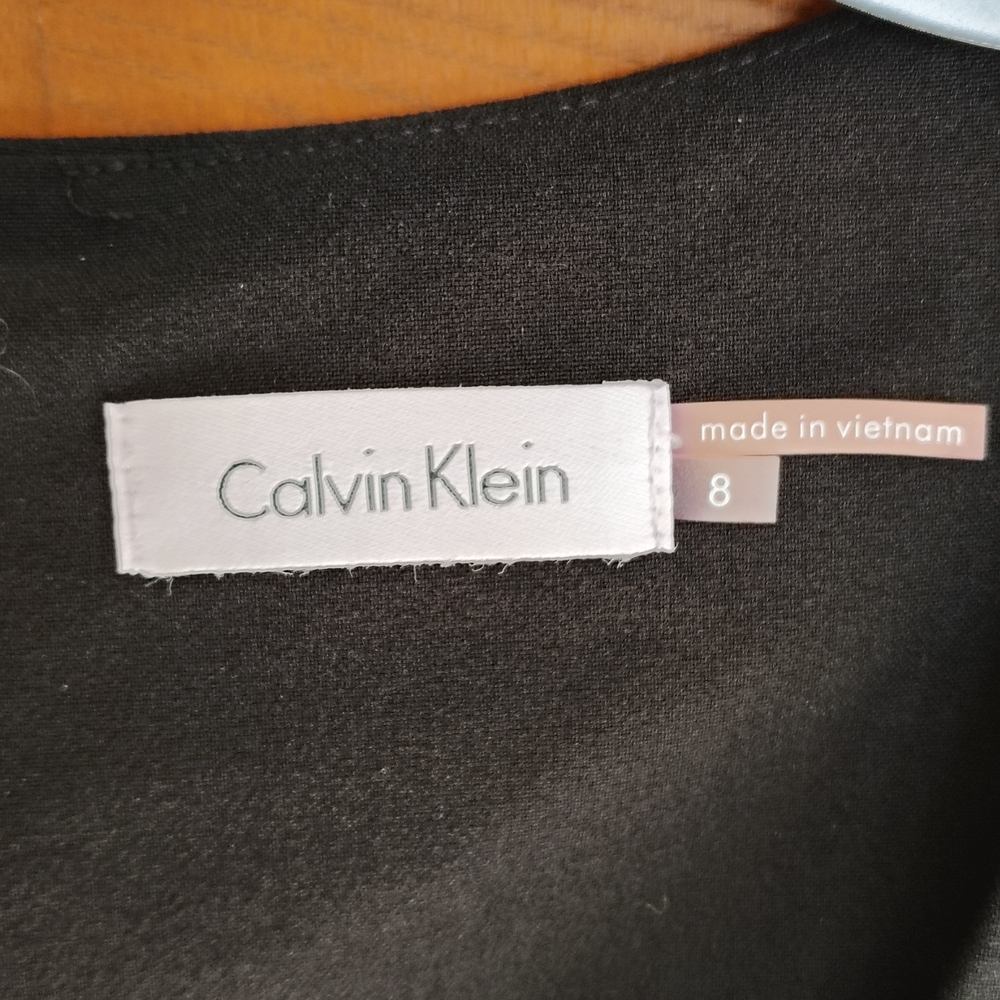 Calvin Klein Black Midi Dress with Belt - Picture 3 of 5